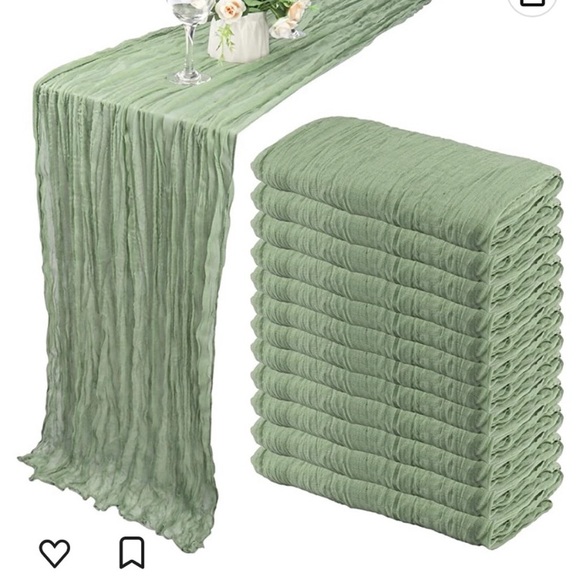 8 pack of 10’ Sage Green Table Runners - Picture 3 of 6